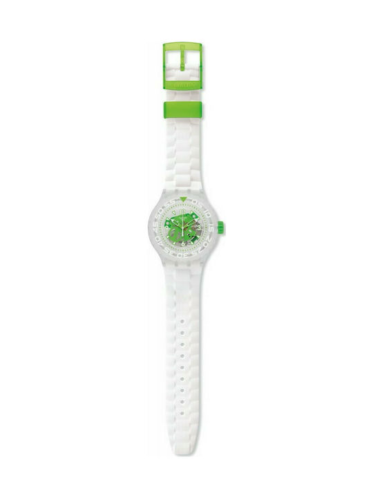 Swatch Chlorofish Gummi-Armband Weiß 21mm