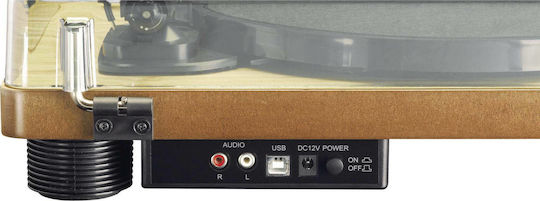 Lenco LS-50 LEN-LS50WD Πικάπ με Belt Drive, Προενίσχυση και Ενσωματωμένα Ηχεία Καφέ