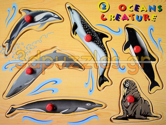 Wooden Kids Peg Puzzle Wooden Puzzle Animals 6pcs Anelixi