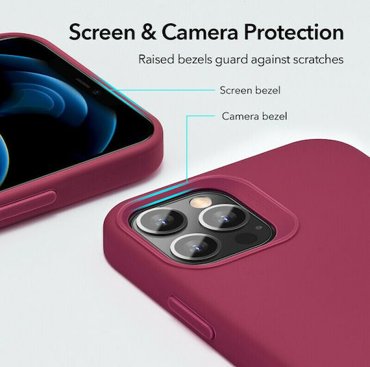 ESR Cloud Back Cover Silicone Burgundy (iPhone 12 / 12 Pro)