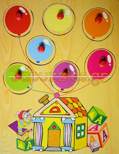 Ξύλινο Παιδικό Puzzle Σφηνώματα Ξύλινο Puzzle Μαθαίνω τα Χρώματα για 2+ Ετών 7pcs Anelixi