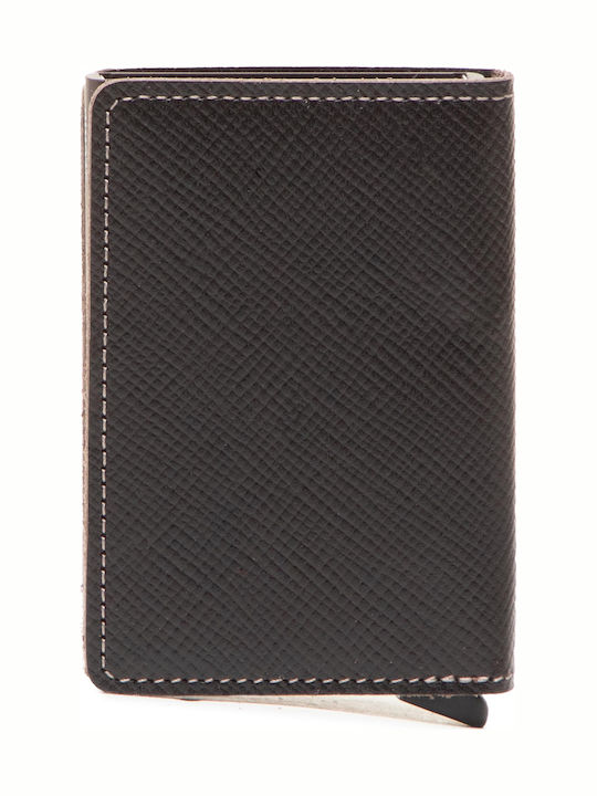 SSA Slimwallet Δερμάτινο Ανδρικό Πορτοφόλι Καρτών Καφέ