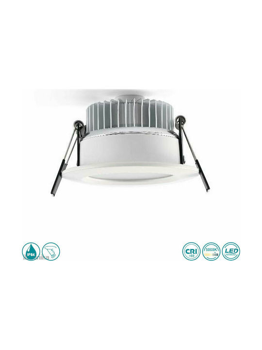 Faro Barcelona Dana Round Metallic Recessed Spot with Integrated LED White 9x9cm. 1pcs