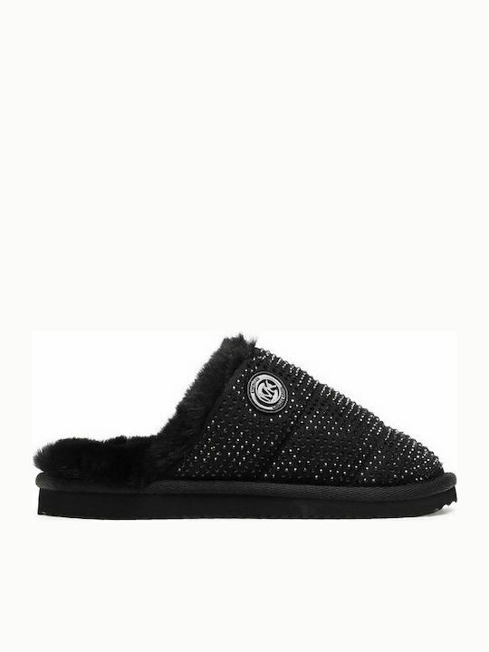 Michael Kors Janis 40R1JAFP2S Women's Slipper with Fur In Black Colour