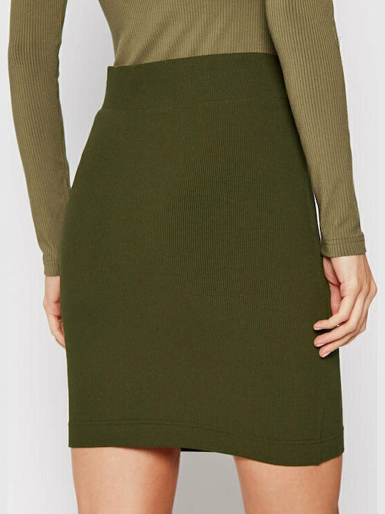 Guess Pencil High-waisted Mini Skirt Khaki