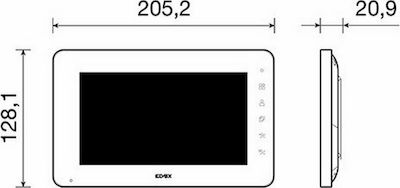 Elvox Home Intercom Monitor with Monitor 7" με Τροφοδοτικό Ράγας