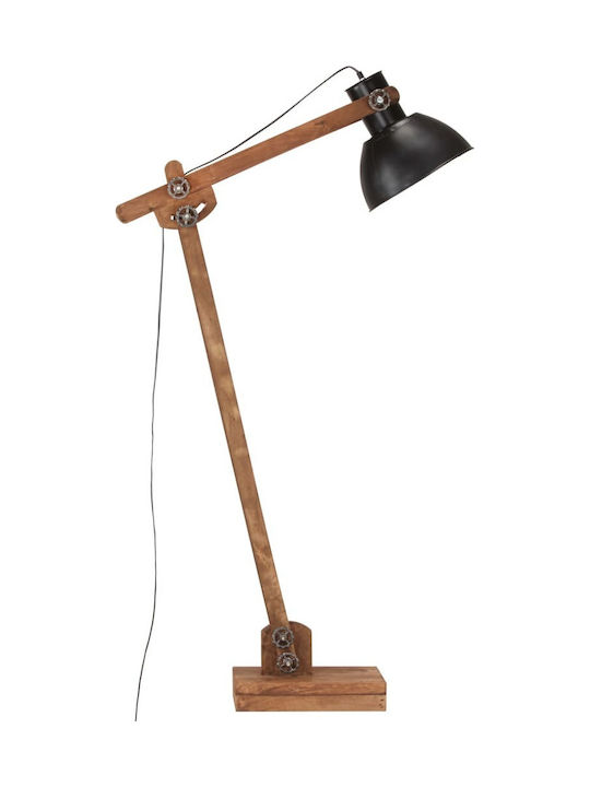 vidaXL Lampa de podea Î120xL33cm. cu Soclu pentru Bec E27 Negru