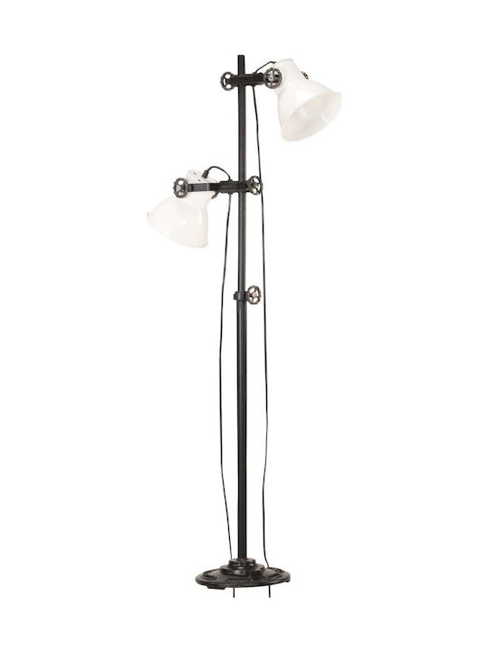 vidaXL Floor Lamp H160xW28cm. with Socket for Bulb E27 White