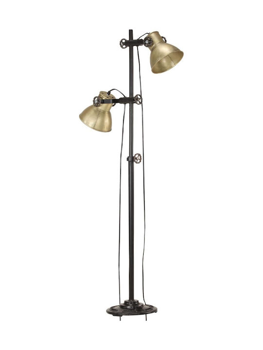 vidaXL Floor Lamp H160xW28cm. with Socket for Bulb E27 Gold