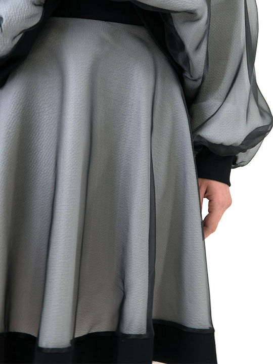 Midi Skirt Cloche Gray