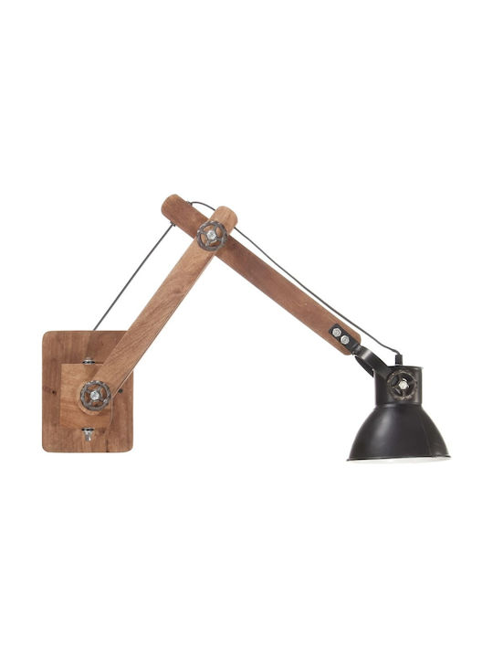 vidaXL Vintage Lamp Wall with Socket E27 Black 16cm