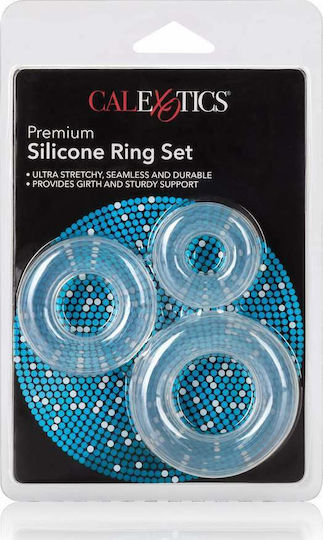 Calexotics Premium Silicone Ring Set Set Rings Cock Silicone Transparent 3pcs