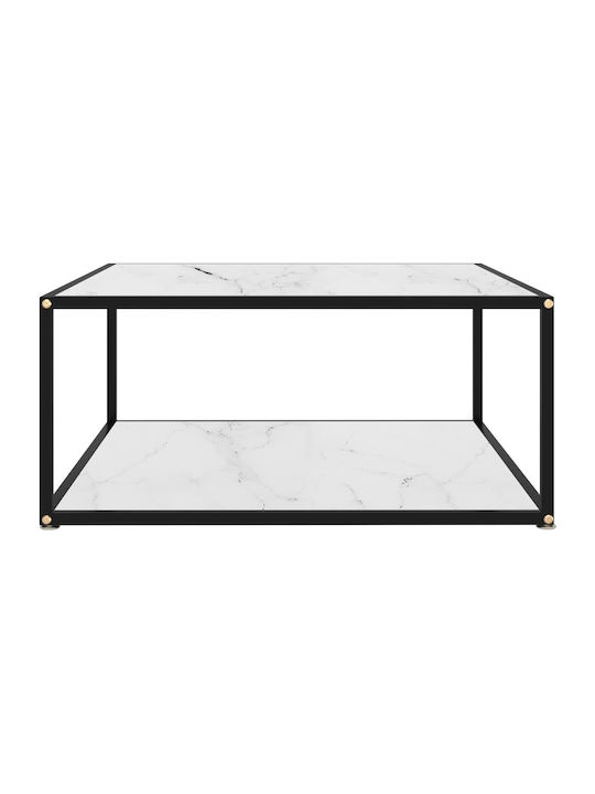 Square Glass Coffee Table Λευκό L80xW80xH35cm