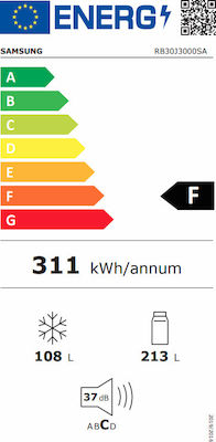 Samsung RB30J3000SA/EF Ψυγειοκαταψύκτης 321lt NoFrost Υ178xΠ60xΒ67εκ. Inox