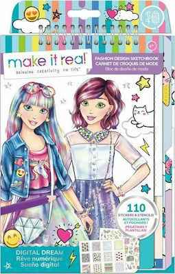 Make It Real Malerei Fashion Design Sketchbook Digital Dream für Kinder 6++ Jahre