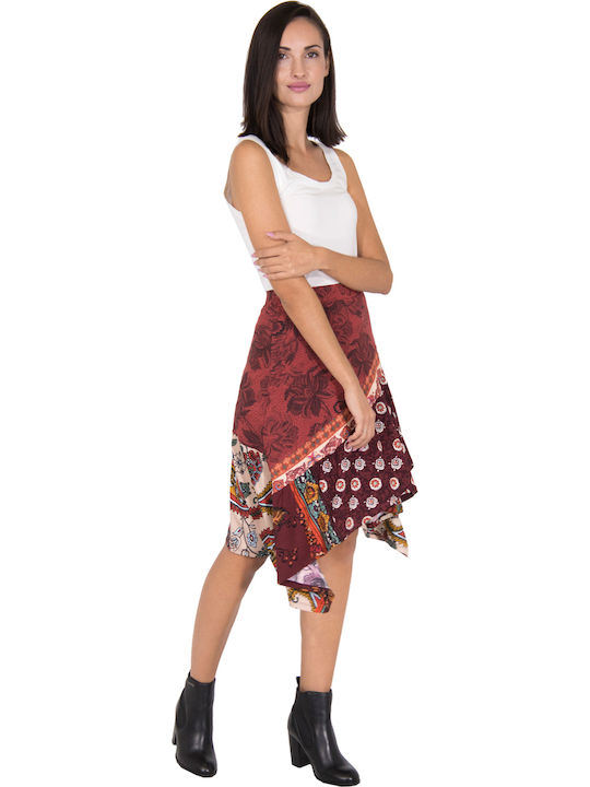 Indira High-waisted Midi Skirt Multicolored