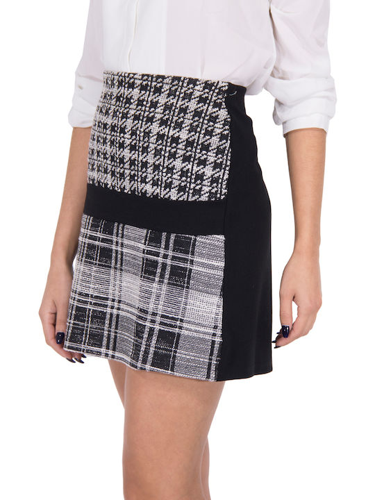 Kape Pencil High-waisted Mini Skirt Checked Black