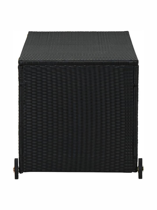 vidaXL Μπαούλο Αποθήκευσης Εξωτερικού Χώρου Rattan Μαύρο Μ120xΠ60xΥ61εκ.