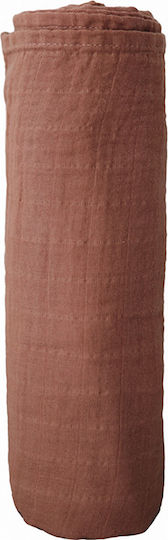 Mushie Cognac Pânză de Înfășat din Muselină Burgundy 120x120εκ.