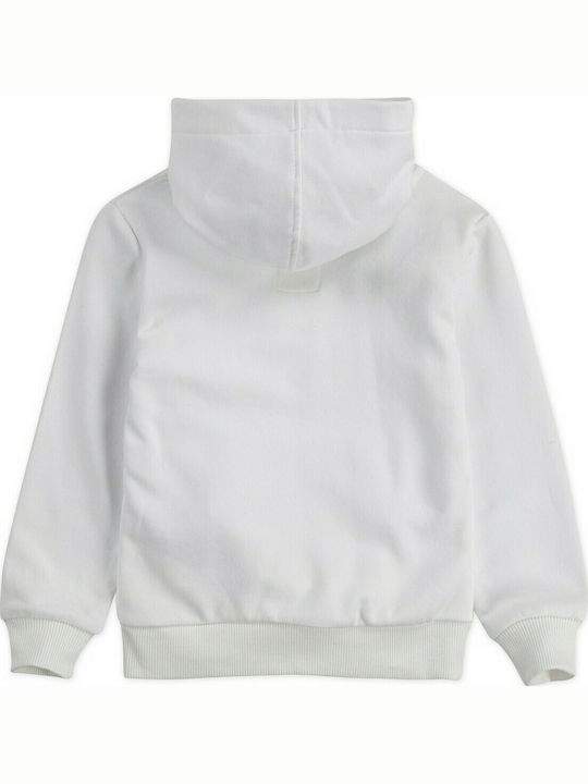 Levi's Kids Sweatshirt with Hood and Pocket White Batwing Screenprint