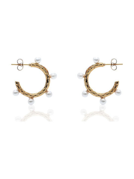 AMORINO Earrings IRIS-20 Stainless Steels pearl Gold