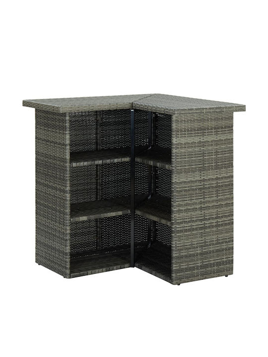 Τραπέζι Μπαρ Εξωτερικού Χώρου Rattan Γκρι 100x50x105εκ.