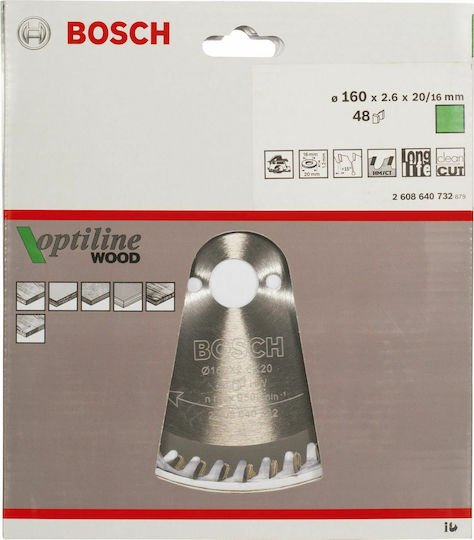 Bosch 2608640732 Schneidscheibe 160mm mit 48 Zähnen 1Stück