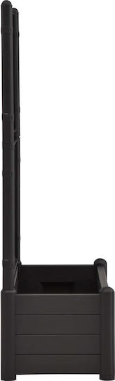 vidaXL Planter Box Plastic Black 100x43x142cm.