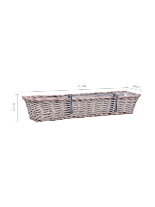 vidaXL Planter Box Hanging 80x15cm Set 2pcs in Brown Color 287642