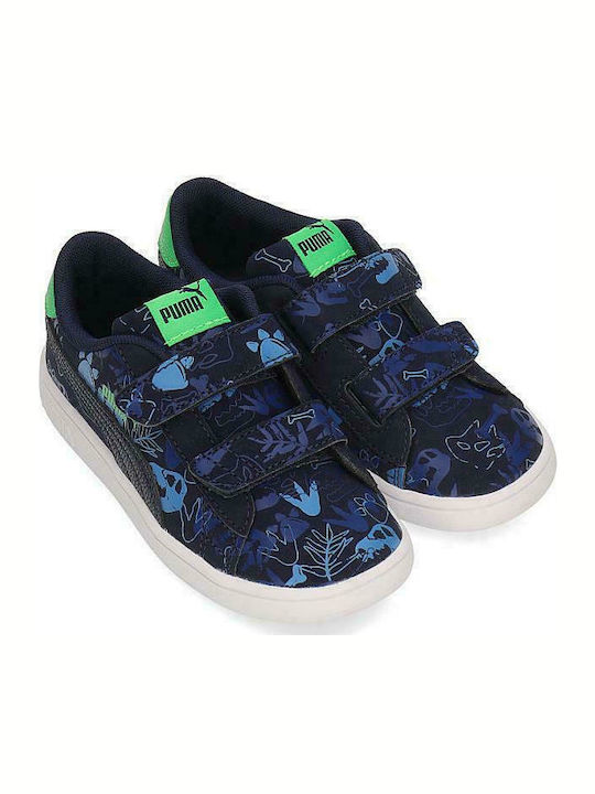 Puma Kids Sneakers Smash Archeo with Scratch Navy Blue