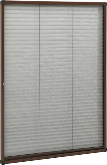 vidaXL Σίτα Παραθύρου Πλισέ από Fiberglass Καφέ με Πλαίσιο 120x80cm