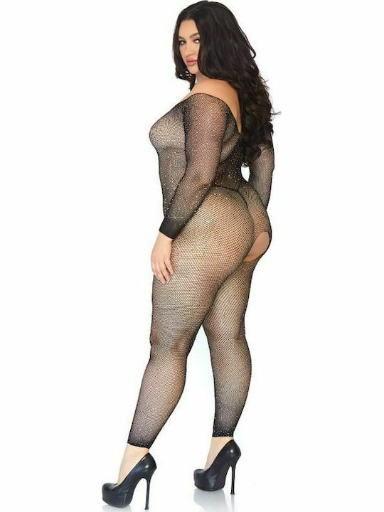 Leg Avenue Crystalized Net Body Stocking Ολόσωμο Καλσόν Black