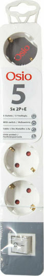 Osio Power Strip 5 Positions with Switch and Cable 1.5m