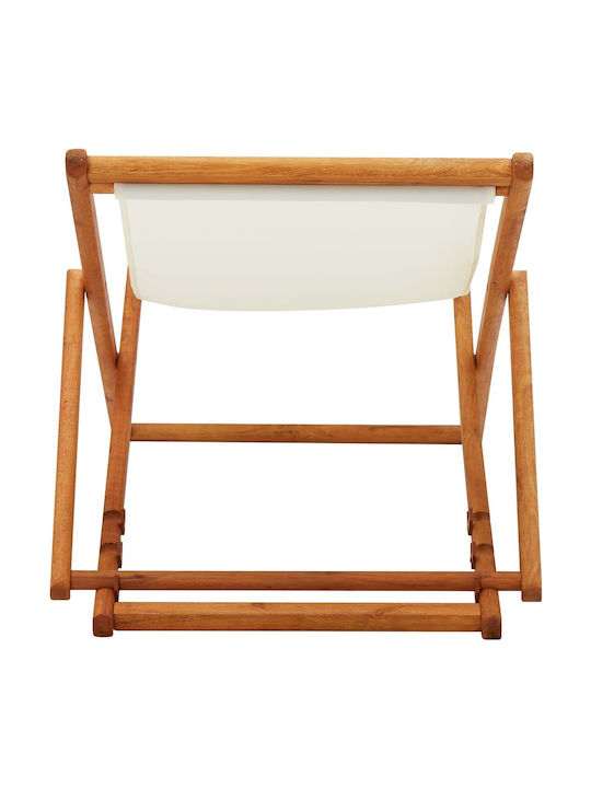 Sezlonguri Lemn cu Ecru Material 127x60x95cm