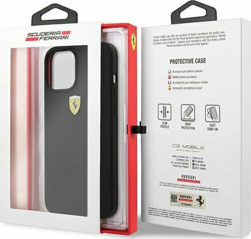Ferrari On Track Silicone Back Cover Σιλικόνης Μαύρο (iPhone 12 / 12 Pro)