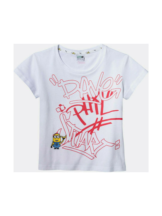 Puma Minions Tee Παιδικό T-shirt Λευκό