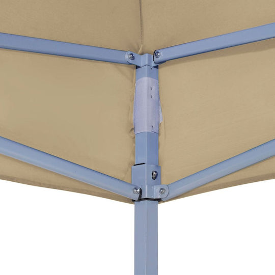 vidaXL Square Cover for Kiosk Beige with PVC Coating 3x3m 270gr/m²