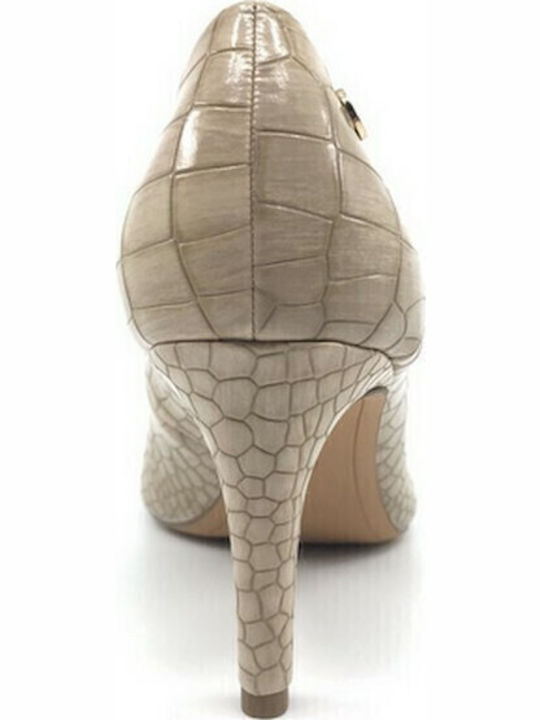Pointed Toe Stiletto Beige High Heels
