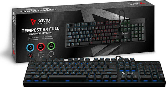 Savio Tempest RX FULL Gaming Mechanical Keyboard with Outemu Blue switches and Illuminated keys (English US)