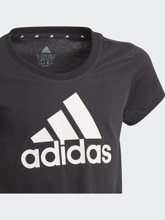 Kinderoberteile T-Shirt Schwarz Essentials Zwei-Farben Großes Logo