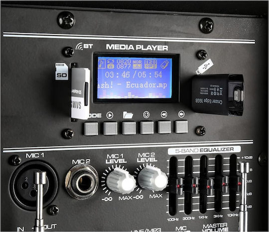 Vonyx Ηχείο Karaoke με Ασύρματα Μικρόφωνα AP1500PA UHF Microphone 170.338 Μαύρο