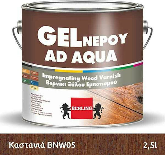 Berling Gel Ad Aqua Impregnation Varnish Water Chestnut Light Satin 2.5lt