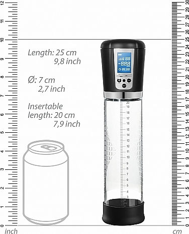 Shots Premium Rechargeable Automatic LCD Pump Transparent