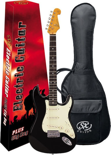SX Guitars SST62-BK Електрическа Китара с SSS Конфигурация на Пикапите Черна