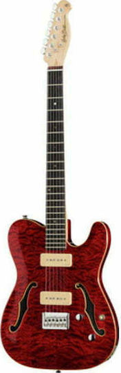 Harley Benton TE-90QM Електрическа Китара Телекастер с 2xP90 Конфигурация на Пикапите Trans Red