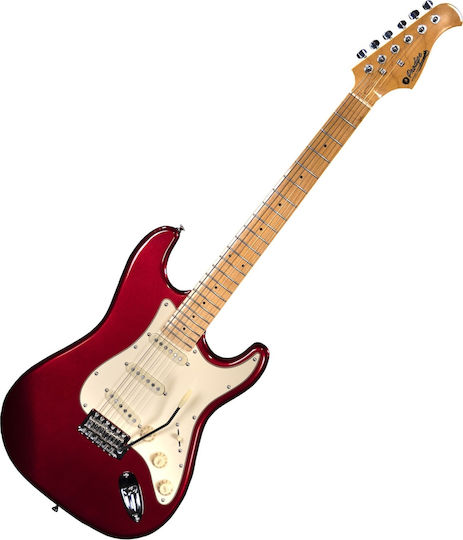 Prodipe ST80MA Elektrische Gitarre Stratocaster mit SSS Tonabnehmerkonfiguration Candy Apple Red