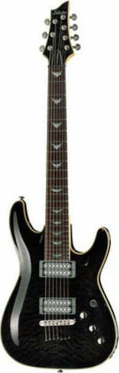 Schecter Omen Extreme-7 Електрическа Китара 7 Струни Stratocaster с HH Магнитна Конфигурация See-Through Черен