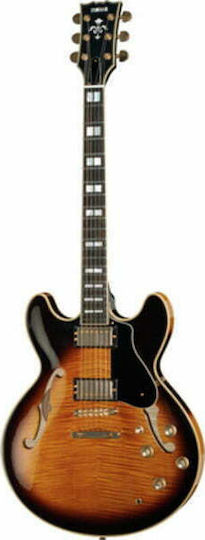Yamaha SA-2200 Electric Guitar Semiacoustic with HH Pickups Arrangement Brown Sunburst with Case