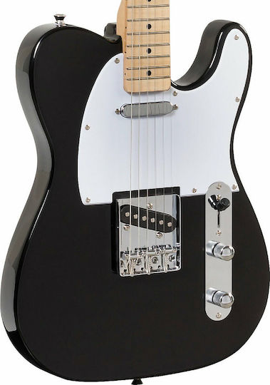 Soundsation Twanger-M Elektrische Gitarre mit S Tonabnehmerkonfiguration Schwarz