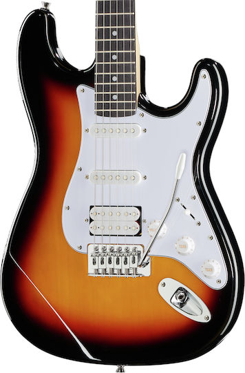Soundsation Rider Standard H Elektrische Gitarre mit HSS Tonabnehmerkonfiguration Sunburst